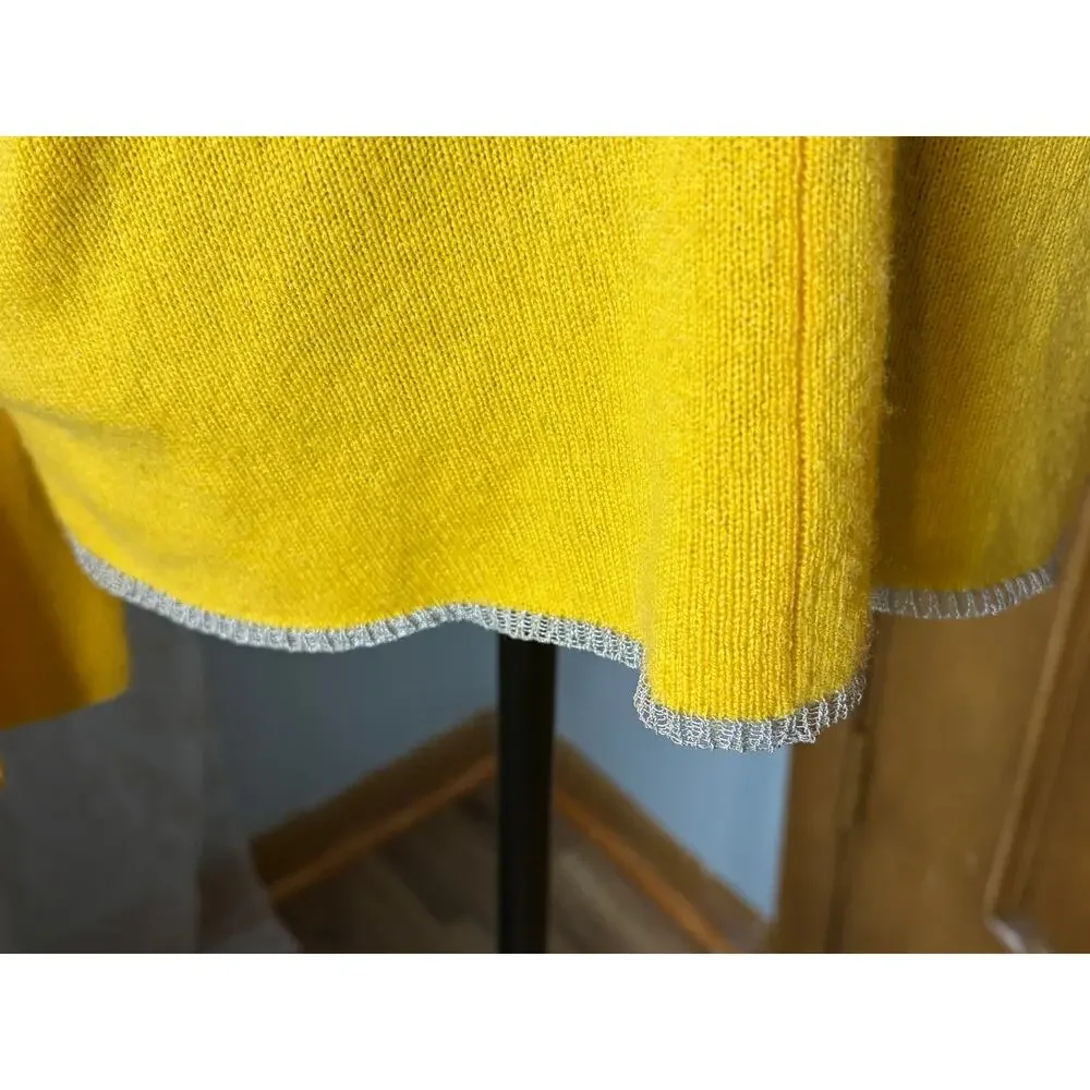 Escada Sport Softina Cashmere Sweater Medium Yellow Batwing Dolman Knit Top Luxe